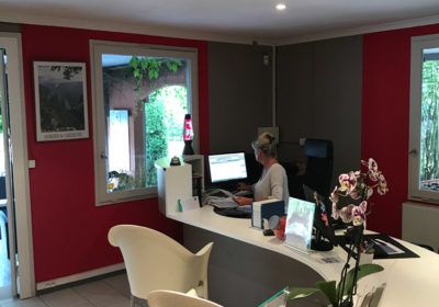 Camp-site reception desk